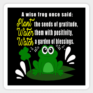 A wise frog positive thinking Sticker
